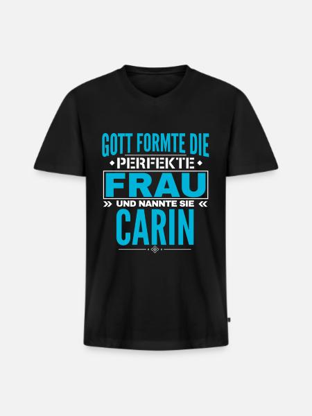 Carin Name Design - Men's Premium Organic T-shirt with V-neck - black
