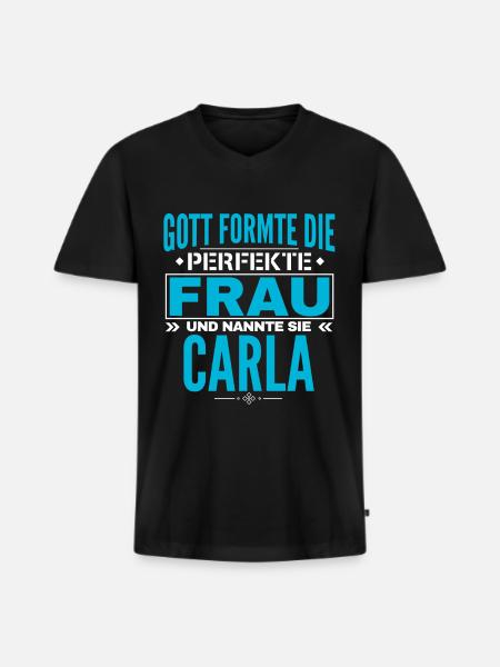 Carla Name Design - Men's Premium Organic T-shirt with V-neck - black