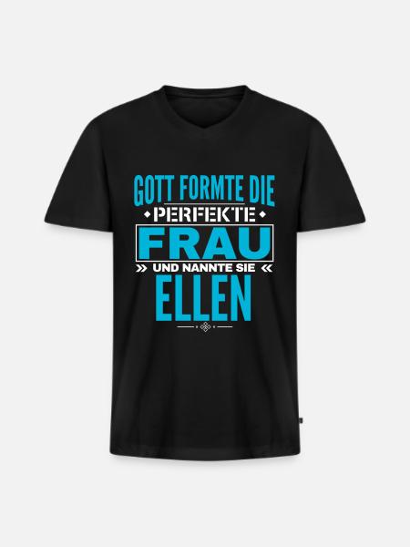 Ellen Name Design - Men's Premium Organic T-shirt with V-neck - black