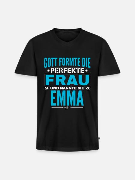Emma Name Design - Men's Premium Organic T-shirt with V-neck - black