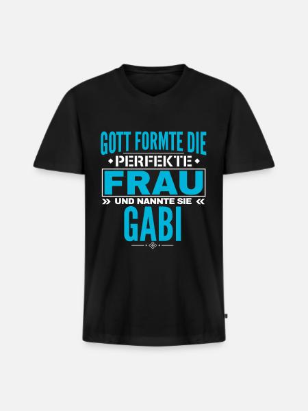 Conception du nom Gabi - T-shirt encolure en V Premium bio Homme - noir