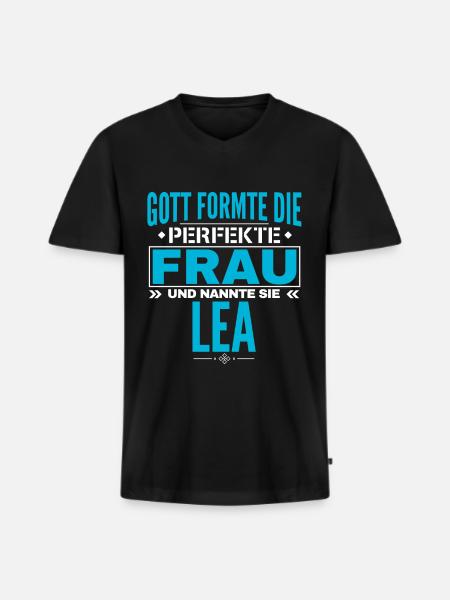 Lea Name Design - Men's Premium Organic T-shirt with V-neck - black