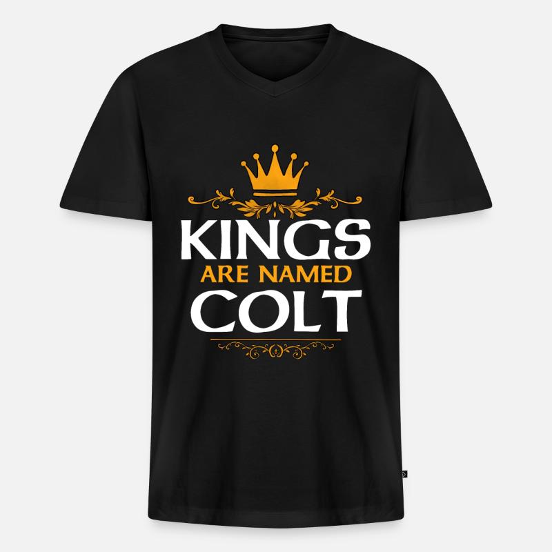 Colt - Männer Premium Bio T-Shirt mit V-Ausschnitt - Schwarz
