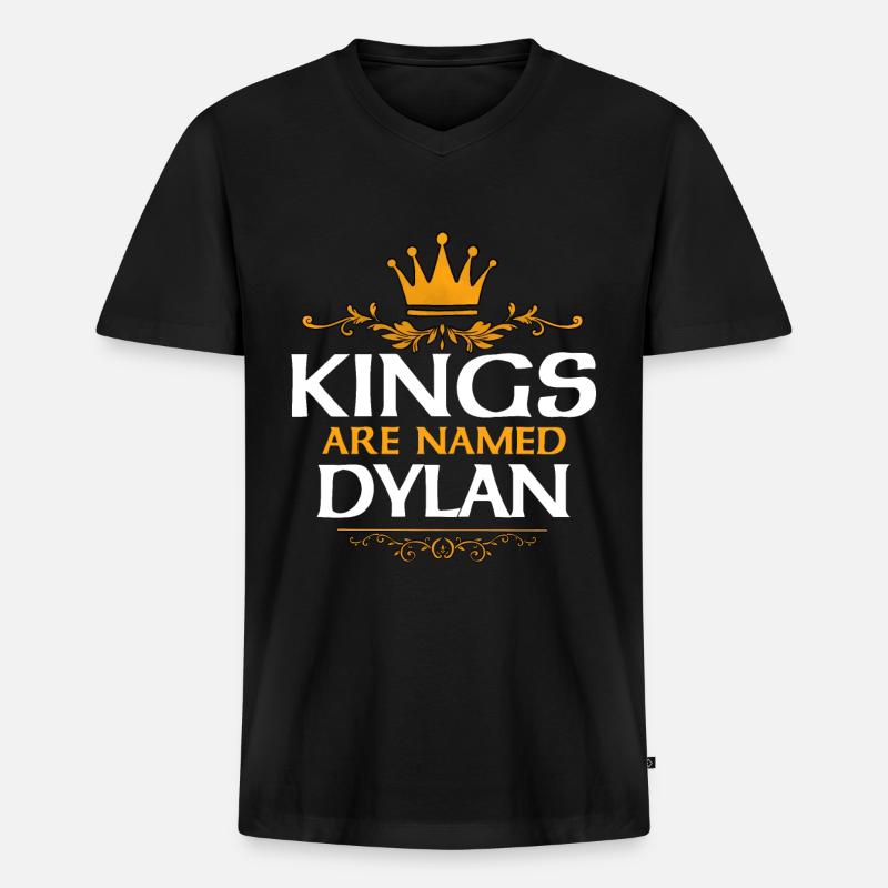 Dylan - Männer Premium Bio T-Shirt mit V-Ausschnitt - Schwarz