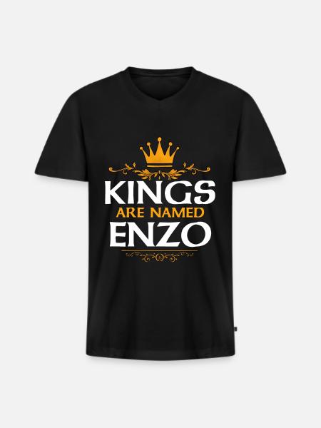 Enzo - Männer Premium Bio T-Shirt mit V-Ausschnitt - Schwarz