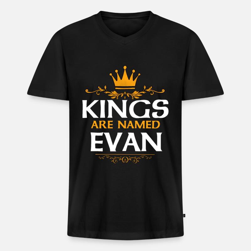Evan - Männer Premium Bio T-Shirt mit V-Ausschnitt - Schwarz