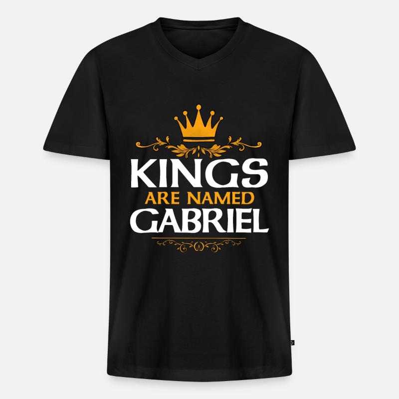 Gabriel - Männer Premium Bio T-Shirt mit V-Ausschnitt - Schwarz