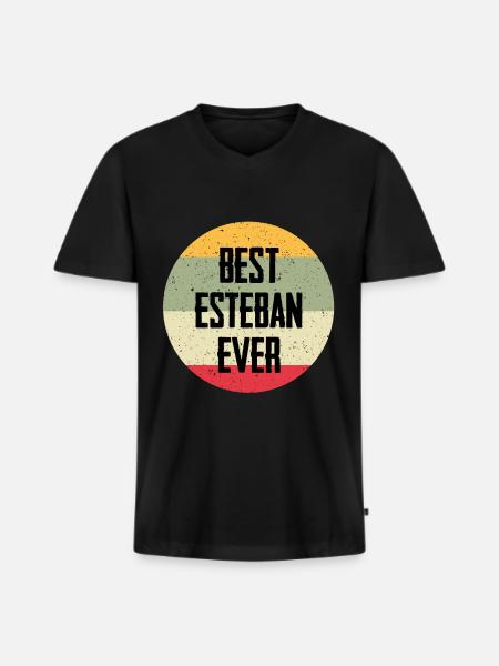 Best Esteban Ever - Men's Premium Organic T-shirt with V-neck - black