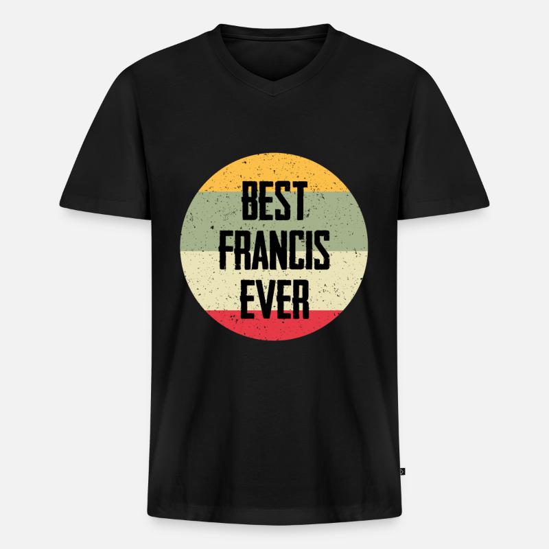 Best Francis Ever - Männer Premium Bio T-Shirt mit V-Ausschnitt - Schwarz