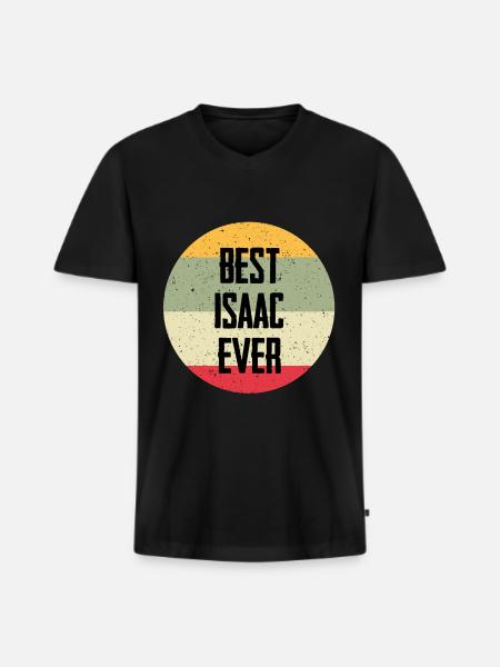 Best Isaac Ever - Men's Premium Organic T-shirt with V-neck - black