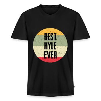 Best Kyle Ever - Men's Premium Organic T-shirt with V-neck - black - Front - Nico (187cm)