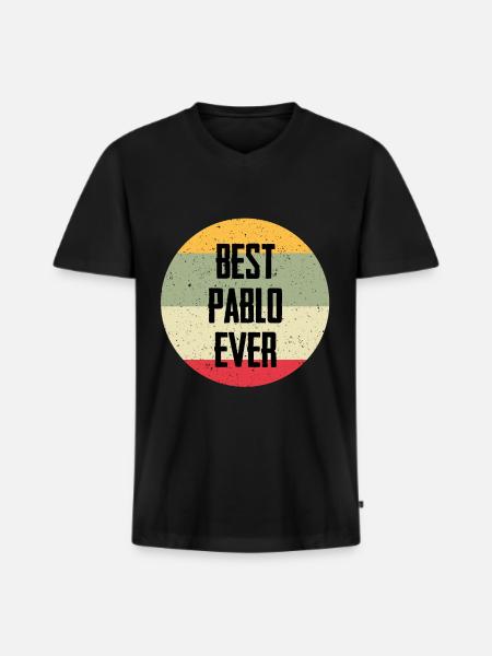 Best Pablo Ever - Men's Premium Organic T-shirt with V-neck - black