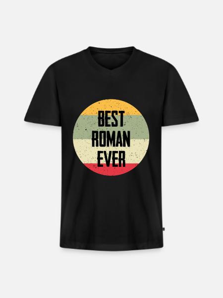 Best Roman Ever - Men's Premium Organic T-shirt with V-neck - black