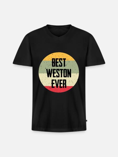 Best Weston Ever - Men's Premium Organic T-shirt with V-neck - black