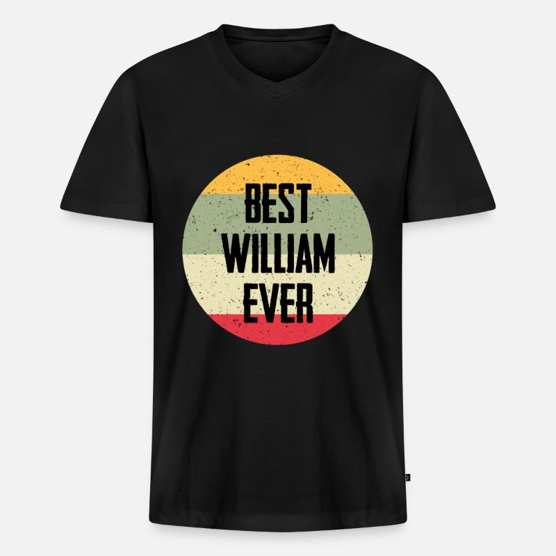 Best William Ever - Männer Premium Bio T-Shirt mit V-Ausschnitt - Schwarz