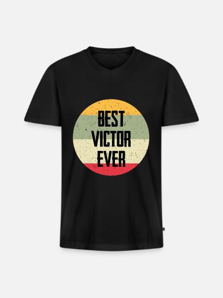 Best Victor Ever - Men's Premium Organic T-shirt with V-neck - black