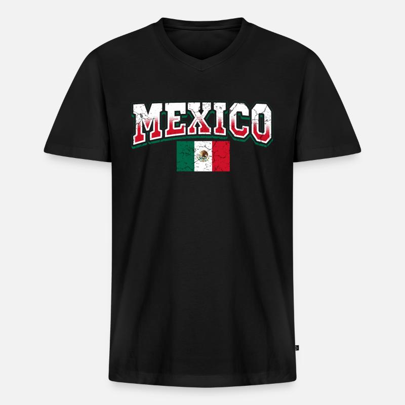 Mexiko - Männer Premium Bio T-Shirt mit V-Ausschnitt - Schwarz