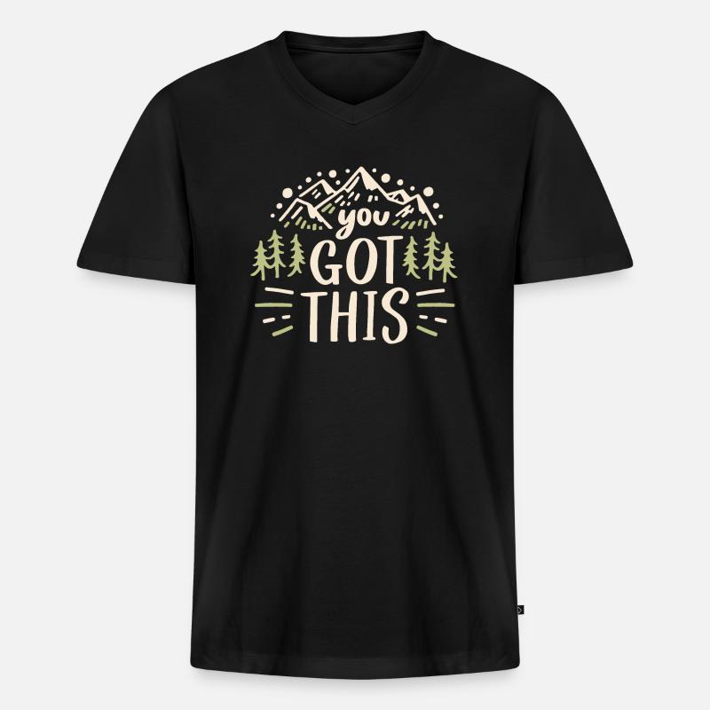 Du hast diese Motivation - Männer Premium Bio T-Shirt mit V-Ausschnitt - Schwarz