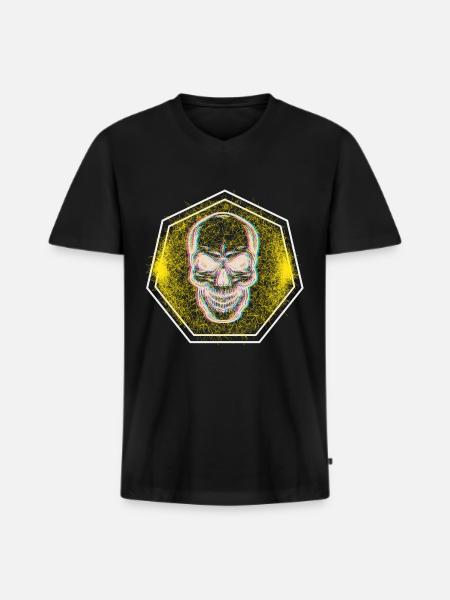Skull - Men's Premium Organic T-shirt with V-neck - black