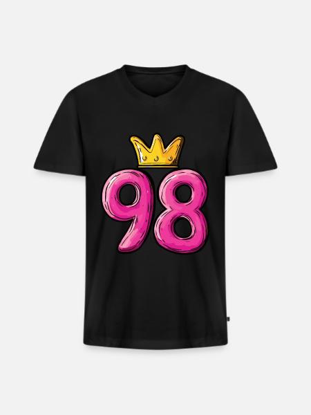 98 Number Krone - Men's Premium Organic T-shirt with V-neck - black
