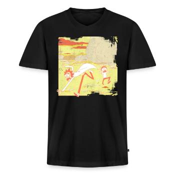Rick And Morty Escape From Buttworld - Men's Premium Organic T-shirt with V-neck - black - Front - Nico (187cm)