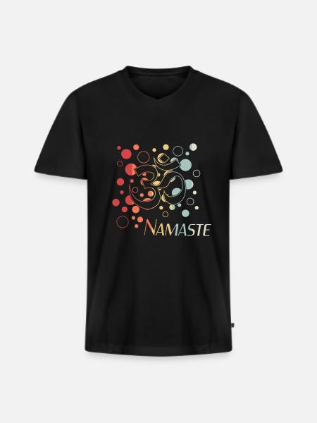 Yoga, Chakra, Namaste - Männer Premium Bio T-Shirt mit V-Ausschnitt - Schwarz