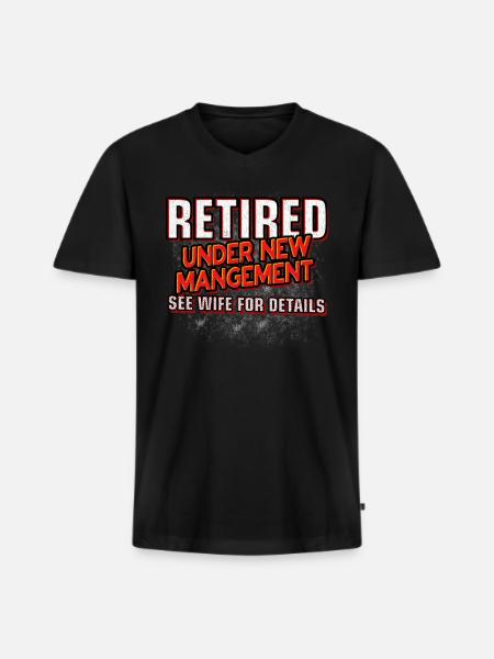 Retired New Management Retirement - Männer Premium Bio T-Shirt mit V-Ausschnitt - Schwarz