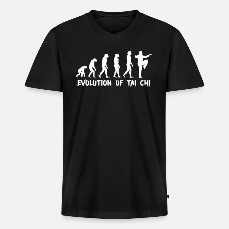 Evolution von Tai Chi - Männer Premium Bio T-Shirt mit V-Ausschnitt - Schwarz