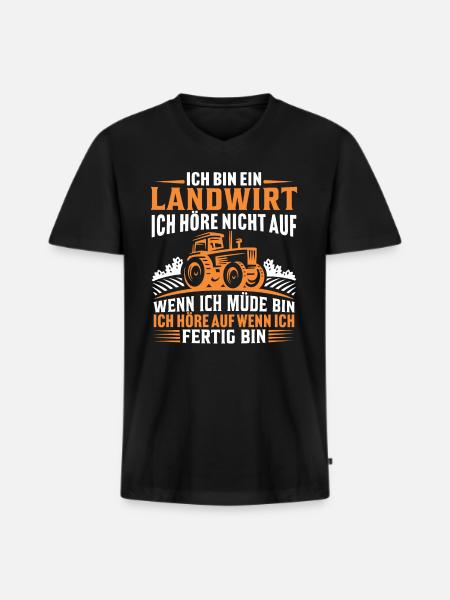 Ich bin ein Landwirt - Männer Premium Bio T-Shirt mit V-Ausschnitt - Schwarz