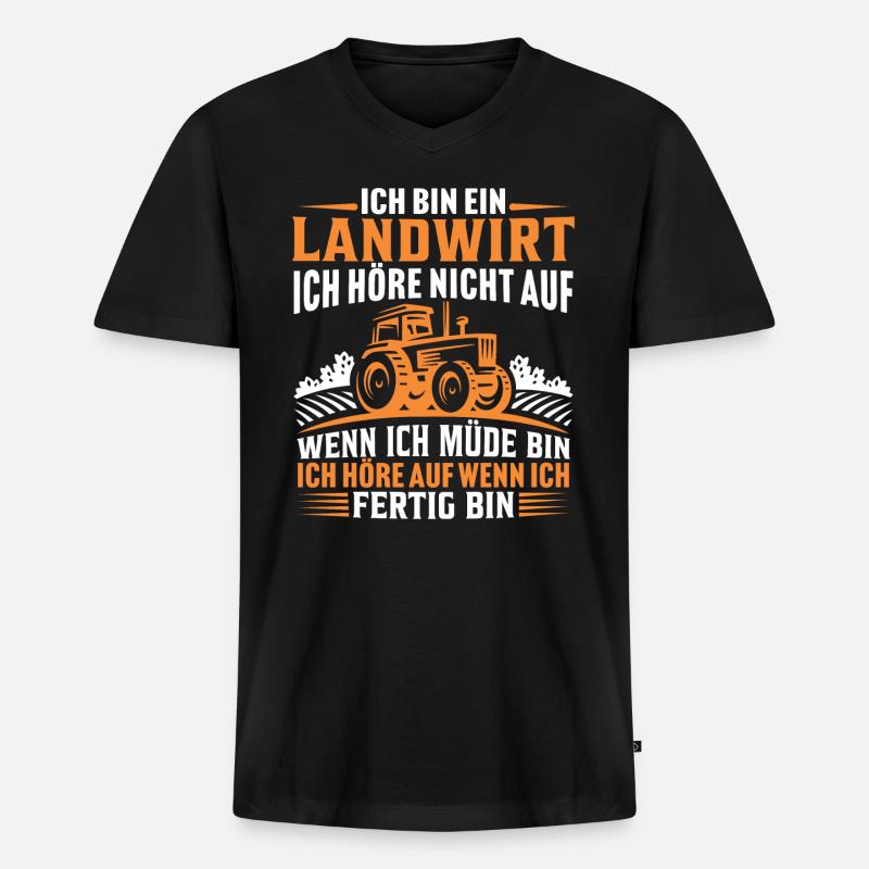 Ich bin ein Landwirt - Männer Premium Bio T-Shirt mit V-Ausschnitt - Schwarz
