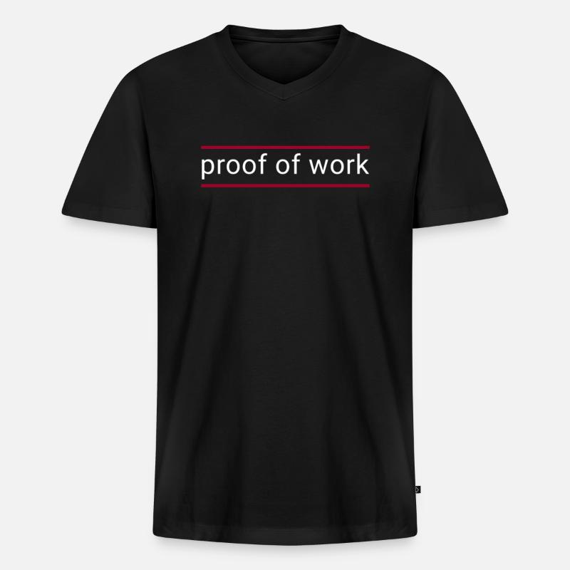 proof of work - Männer Premium Bio T-Shirt mit V-Ausschnitt - Schwarz