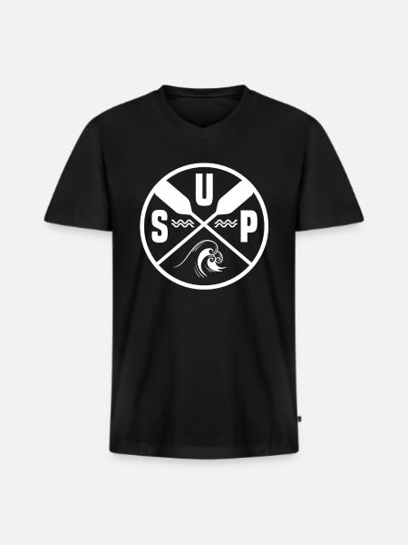 SUP - Men's Premium Organic T-shirt with V-neck - black