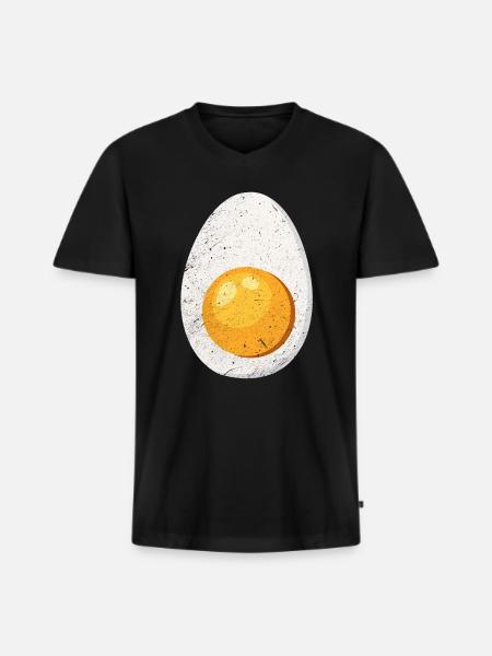 egg - Men's Premium Organic T-shirt with V-neck - black