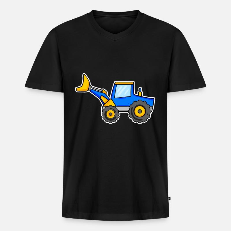 Bagger - Männer Premium Bio T-Shirt mit V-Ausschnitt - Schwarz