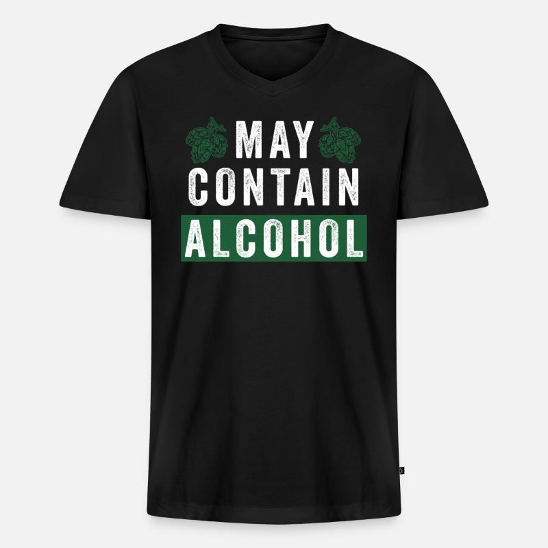 Alkohol Bier - Männer Premium Bio T-Shirt mit V-Ausschnitt - Schwarz