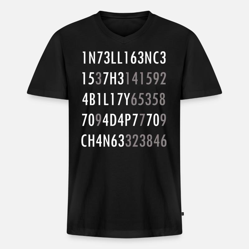Intelligence-Citation de science intelligence nerd - T-shirt encolure en V Premium bio Homme - noir