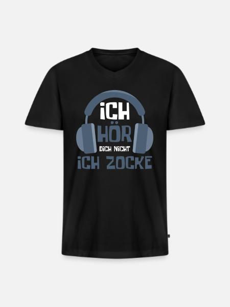 Gaming Game Gamer - Männer Premium Bio T-Shirt mit V-Ausschnitt - Schwarz