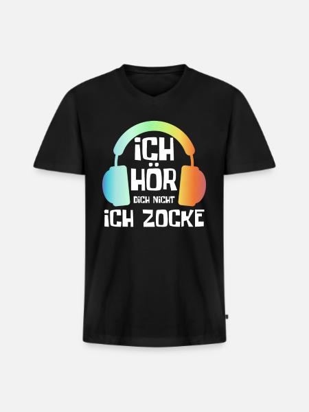 Gaming Zocken Zocker - Männer Premium Bio T-Shirt mit V-Ausschnitt - Schwarz