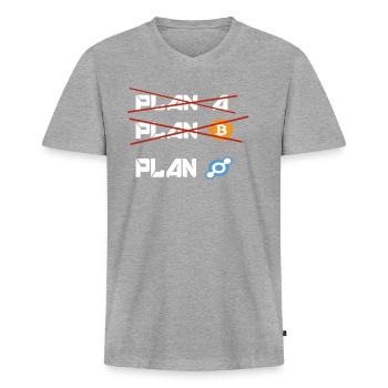 Krypto Crypto Helium Mining HNT Bitcoin Blockchain - Men's Premium Organic T-shirt with V-neck - heather grey - Front