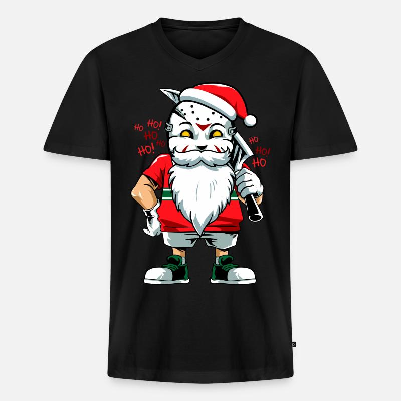 Weihnachtskiller - Männer Premium Bio T-Shirt mit V-Ausschnitt - Schwarz