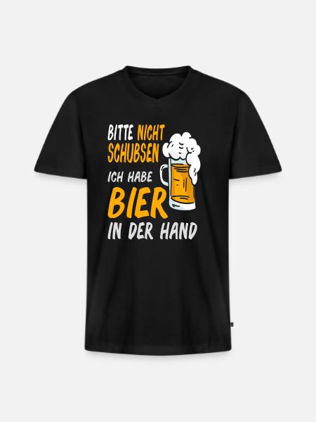 Bier Bierliebhaber Biertrinker - Männer Premium Bio T-Shirt mit V-Ausschnitt - Schwarz