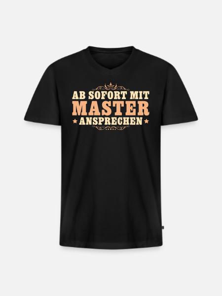 Master Abschluss Studium Mastertitel - Männer Premium Bio T-Shirt mit V-Ausschnitt - Schwarz