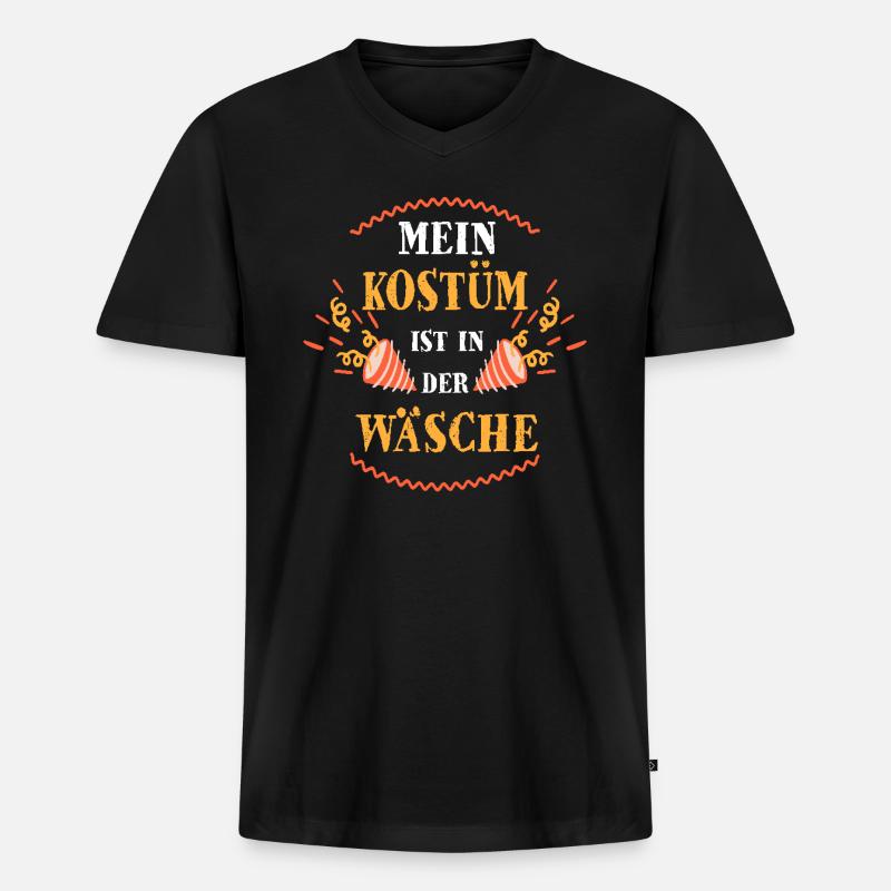 Fasching Karneval - Männer Premium Bio T-Shirt mit V-Ausschnitt - Schwarz