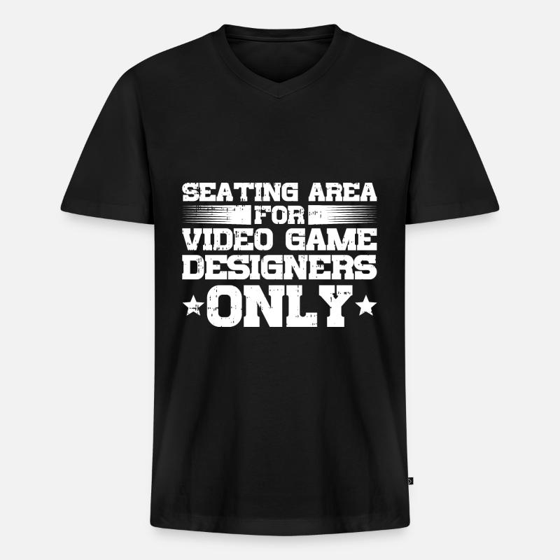 Video Game Designer - Männer Premium Bio T-Shirt mit V-Ausschnitt - Schwarz