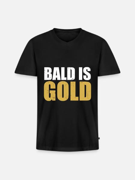 Kahl - Männer Premium Bio T-Shirt mit V-Ausschnitt - Schwarz