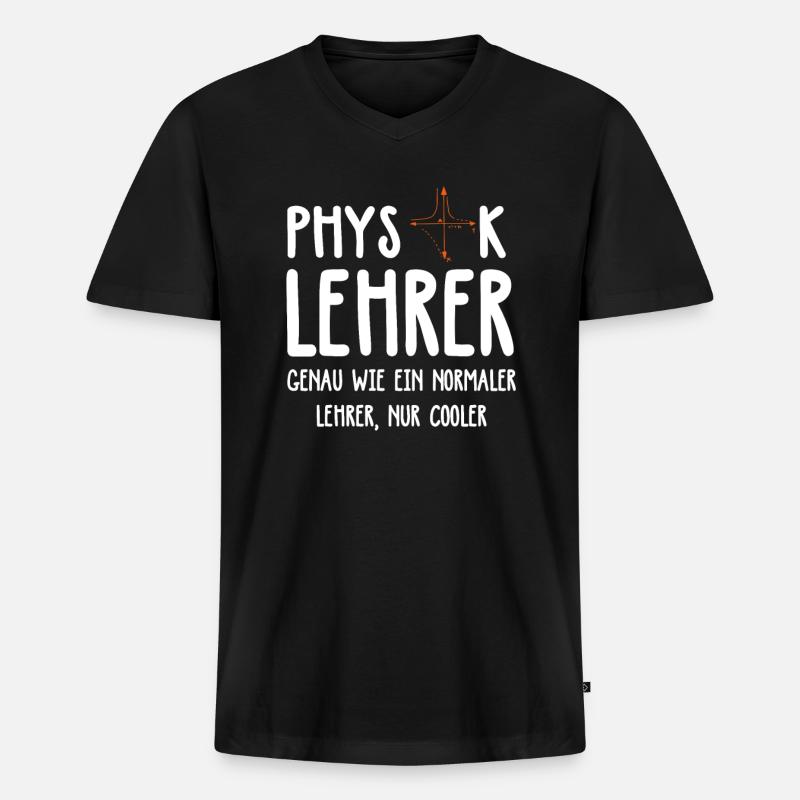 Physik Physiklehrer Physiker Lehrer Schule - Männer Premium Bio T-Shirt mit V-Ausschnitt - Schwarz