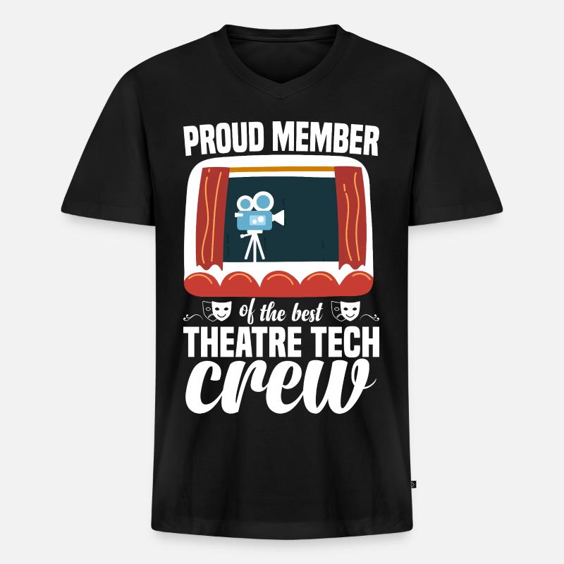 Theatertechniker, Bühnenarbeiter, Theaternerd - Männer Premium Bio T-Shirt mit V-Ausschnitt - Schwarz