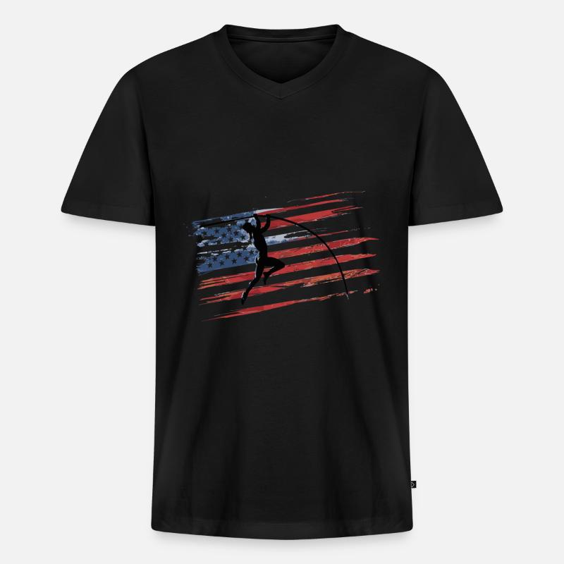 Stabhochspringer-Geschenk - Männer Premium Bio T-Shirt mit V-Ausschnitt - Schwarz