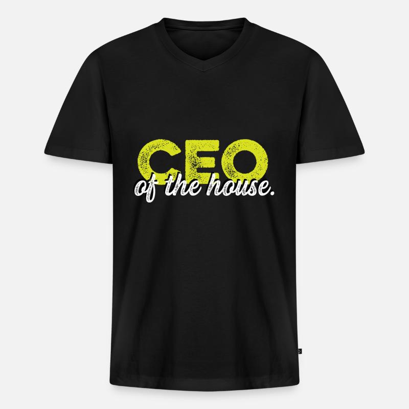 CEO des Hauses. Geschäftsmann Gift - Männer Premium Bio T-Shirt mit V-Ausschnitt - Schwarz