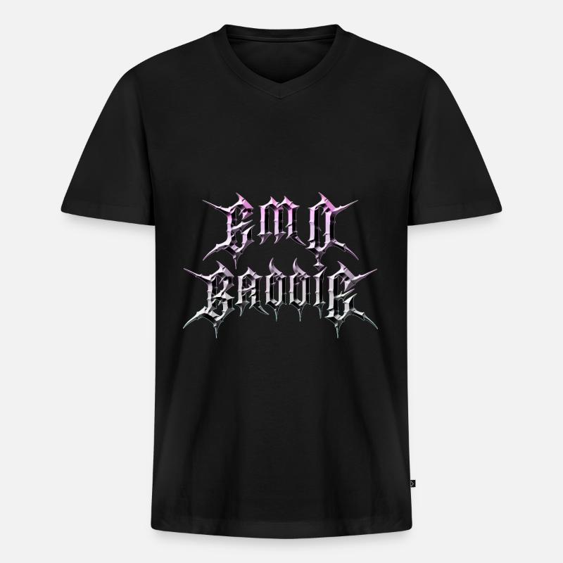 Emo Baddie! Emo Aesthetic Goth - Männer Premium Bio T-Shirt mit V-Ausschnitt - Schwarz